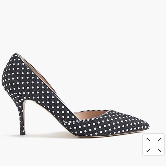 J. Crew Colette d'Orsay pumps in polka-dot denim - Picture 2 of 4